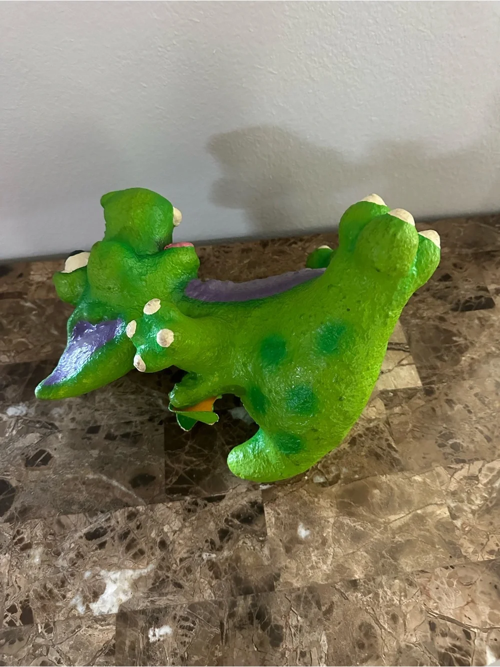 Green & Purple Plush Dragon Small Pet Toy
